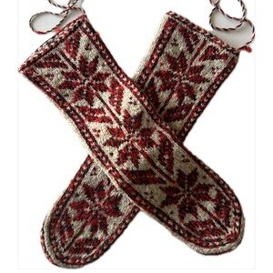 Vintage Hand Knit Wool Mukluk Slippers